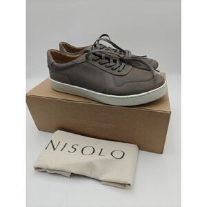 Nisolo Shoes Mens Size 9 Gray Beto Go-To Court Casual Leather Sneakers New